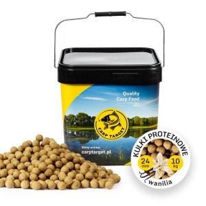 Futterboilies Vanille 24mm 10kg + Eimer 17L