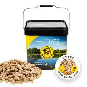 Futterpellets Süßer Mais 8 mm 10 kg + Eimer 17 L