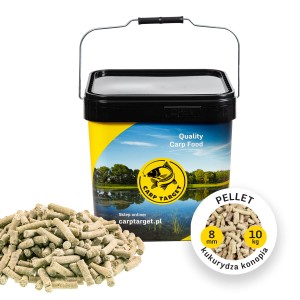 Futterpellets Mais-Hanf 8 mm 10 kg + Eimer 17 L