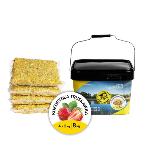 Partikel Mais Erdbeer 8 kg (4 × 2 kg) + Eimer 10 L