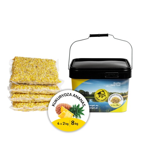 Partikel Mais Ananas 8 kg (4 × 2 kg) + Eimer 10 L