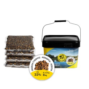 Mix Partikel Tiger Nuss Hanf Raps 8 kg (4×2 kg) + 10-L-Eimer